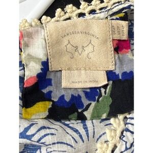 Vanessa Virginia Anthropologie Patchwork Floral Paisley Crochet Tunic Top 2P